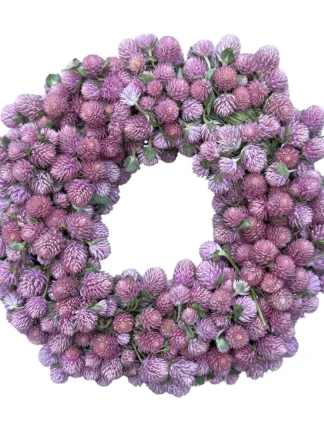 Lichtroze Gomphrena Krans - 30cm