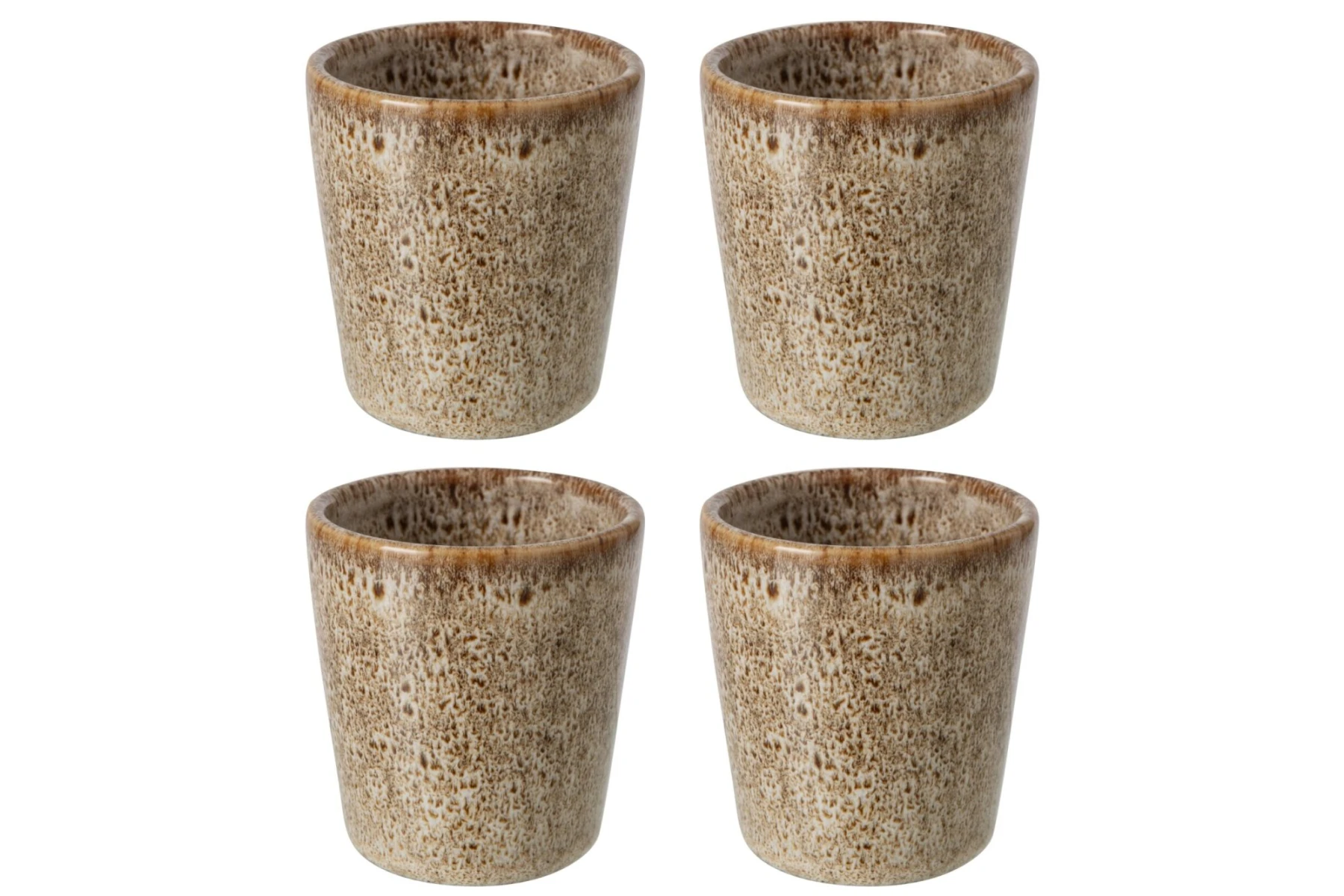 Set van 4 porseleinen kopjes - taupe
