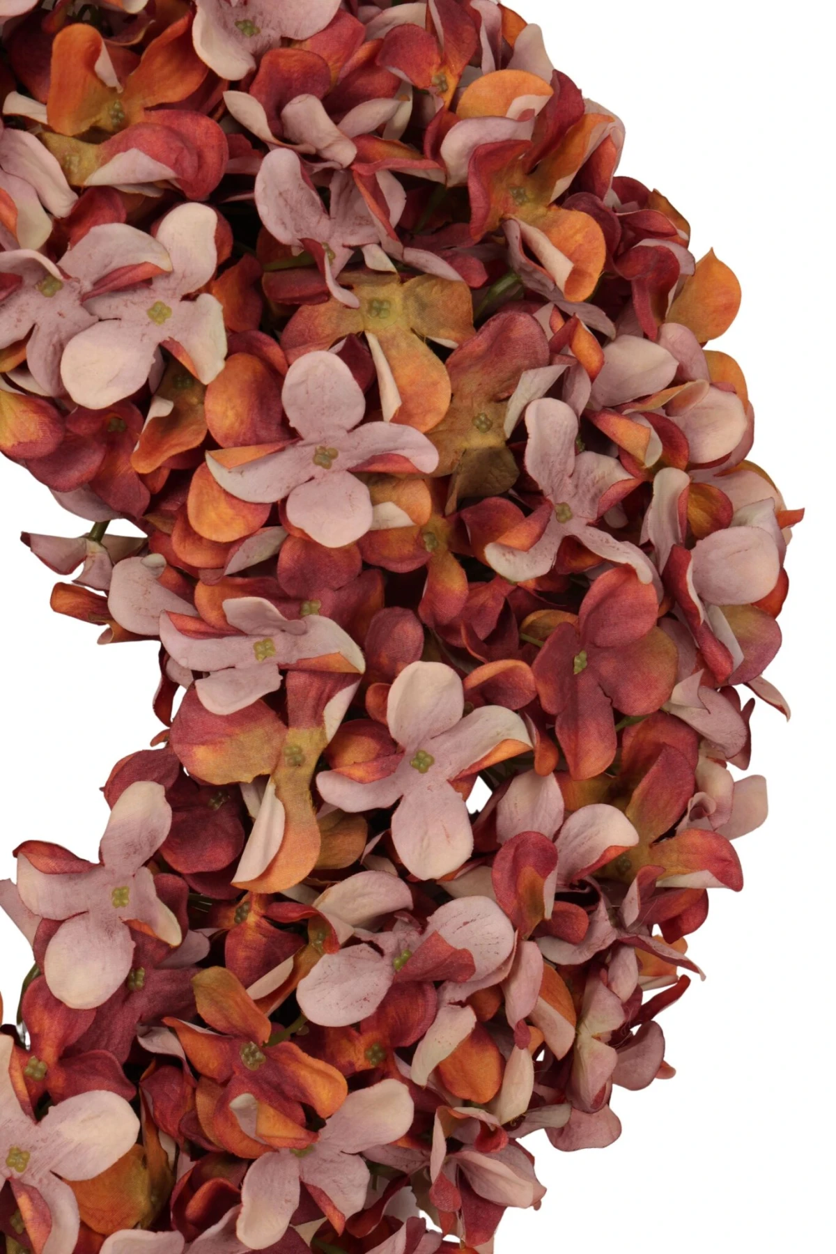 Zijden Hortensia krans 45cm bruin - Afbeelding 2