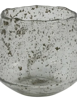 Windlicht Quincy bubbel glas - 13 cm