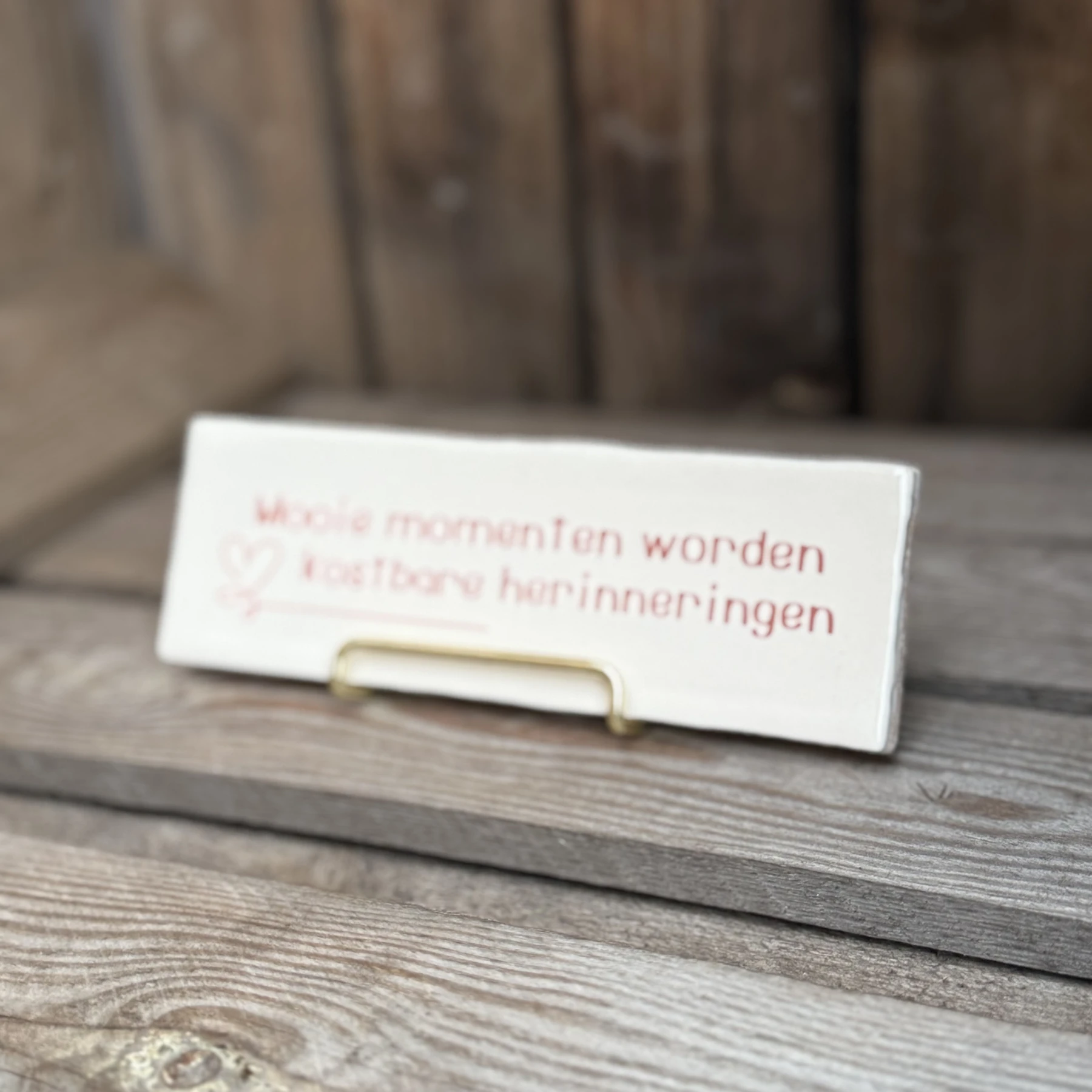 Mooie momenten worden kostbare herinneringen - roze (Langwerpig tegeltje) - Afbeelding 3