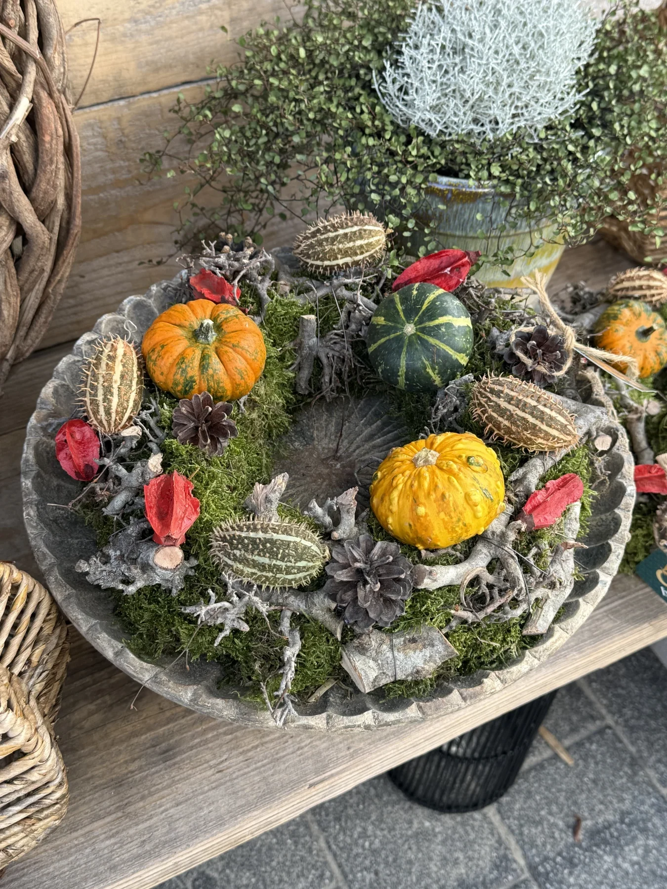 Stoere krans met pompoenen 35cm - Afbeelding 4