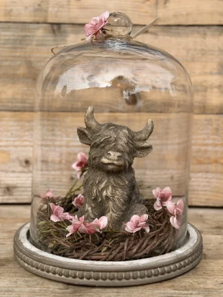 Stolp compleet met schotse hooglander 'roze' - Groot