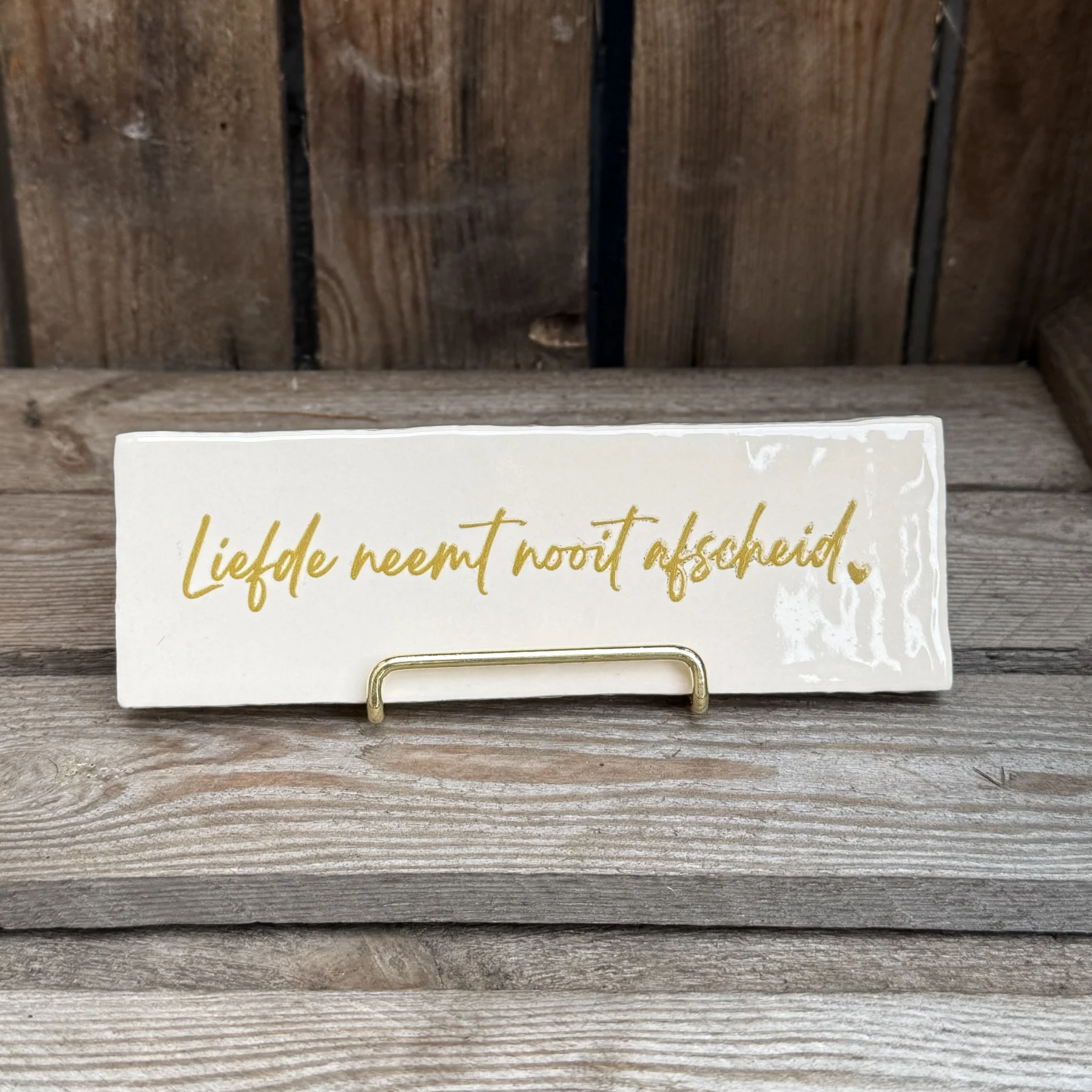 Liefde neemt nooit afscheid (Langwerpig tegeltje)