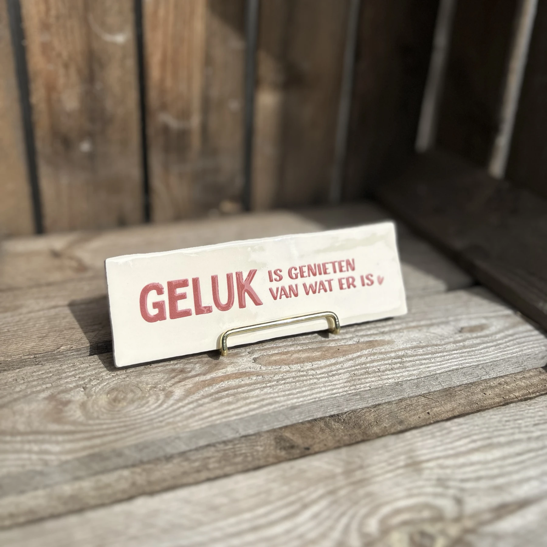 Geluk is genieten van wat er is (Langwerpig tegeltje) - Afbeelding 3