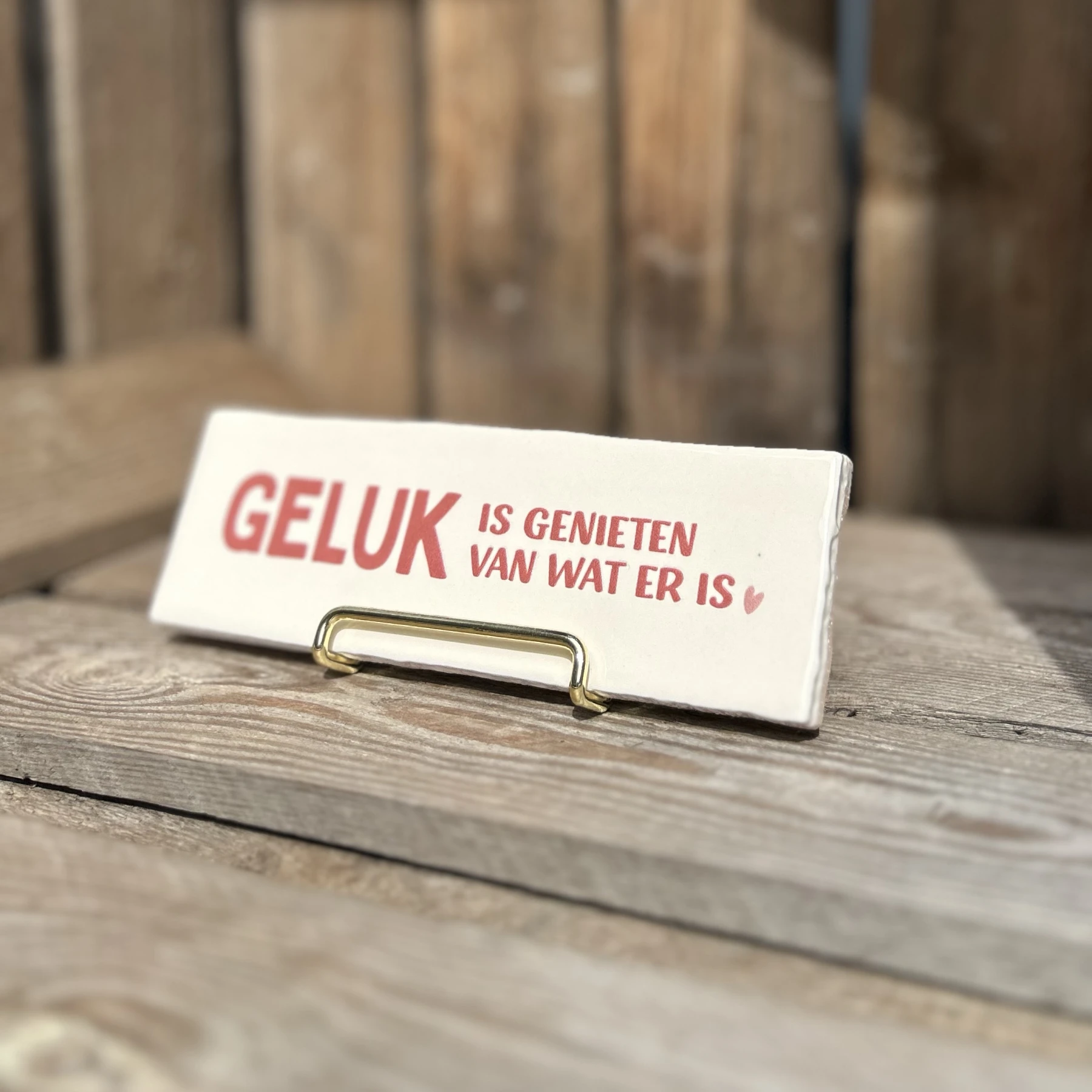 Geluk is genieten van wat er is (Langwerpig tegeltje) - Afbeelding 2