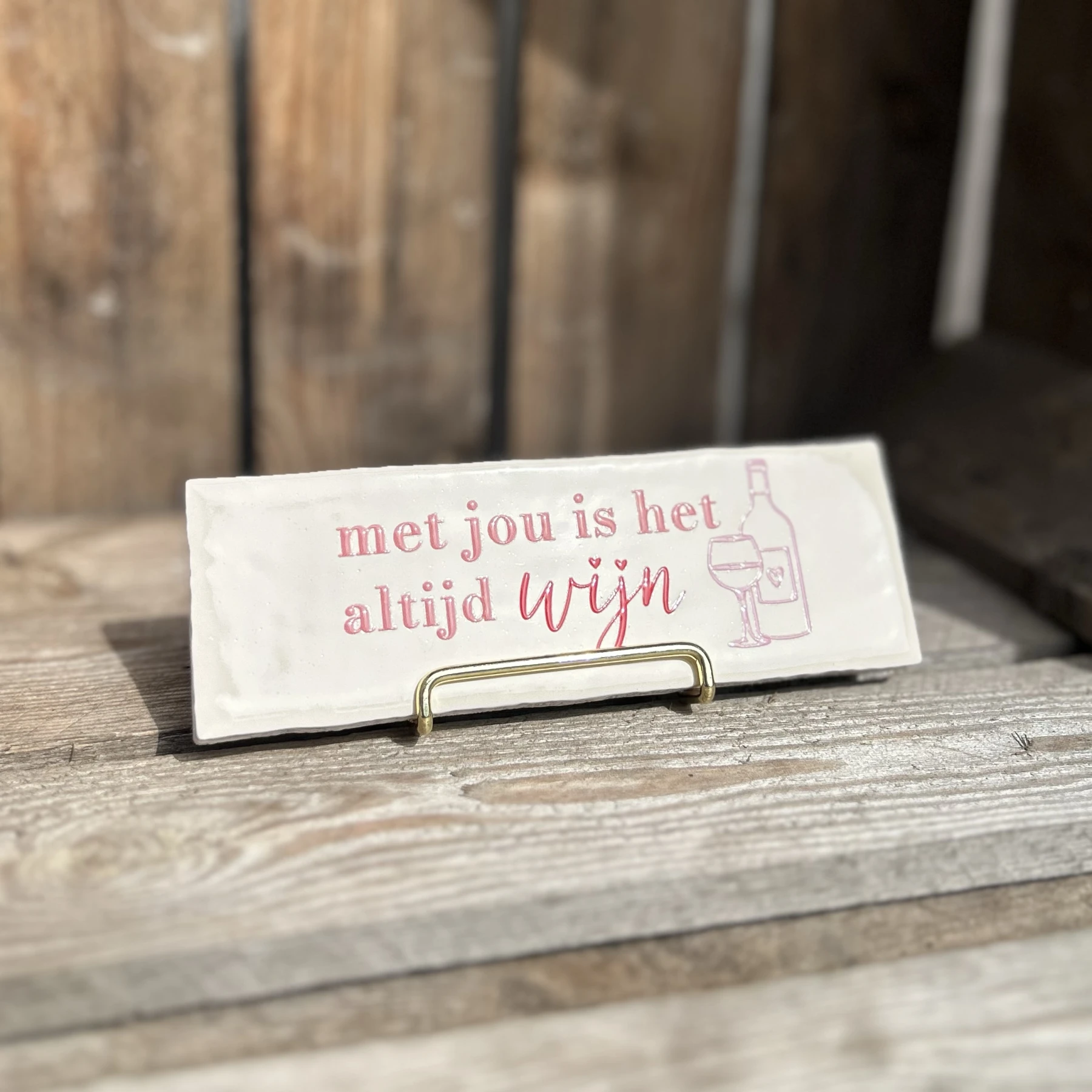 Met jou is het altijd wijn (Langwerpig tegeltje) - Afbeelding 3