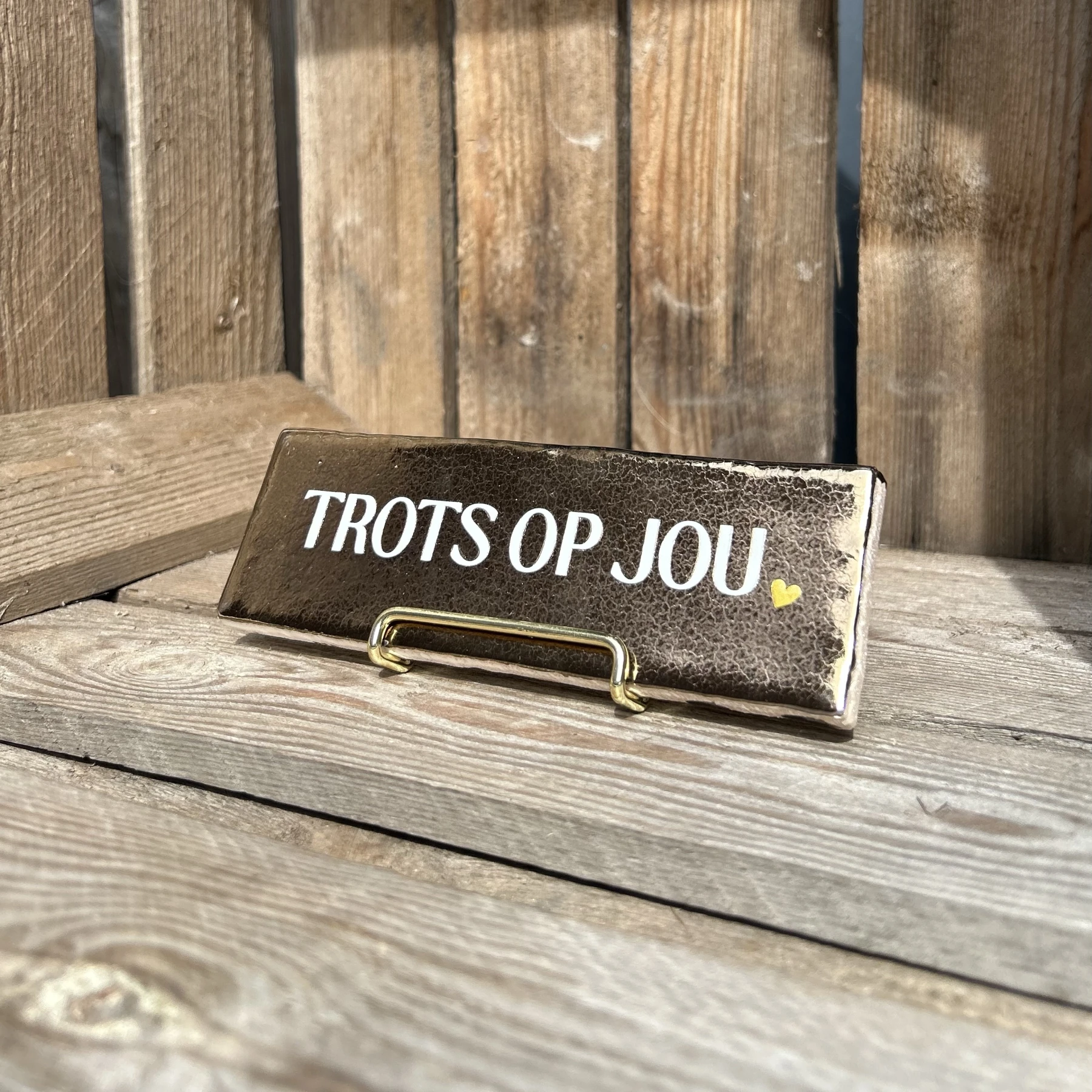 Trots op jou / brons (Langwerpig tegeltje) - Afbeelding 2