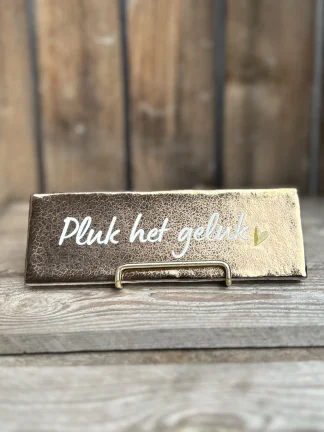Pluk het geluk / brons (Langwerpig tegeltje)