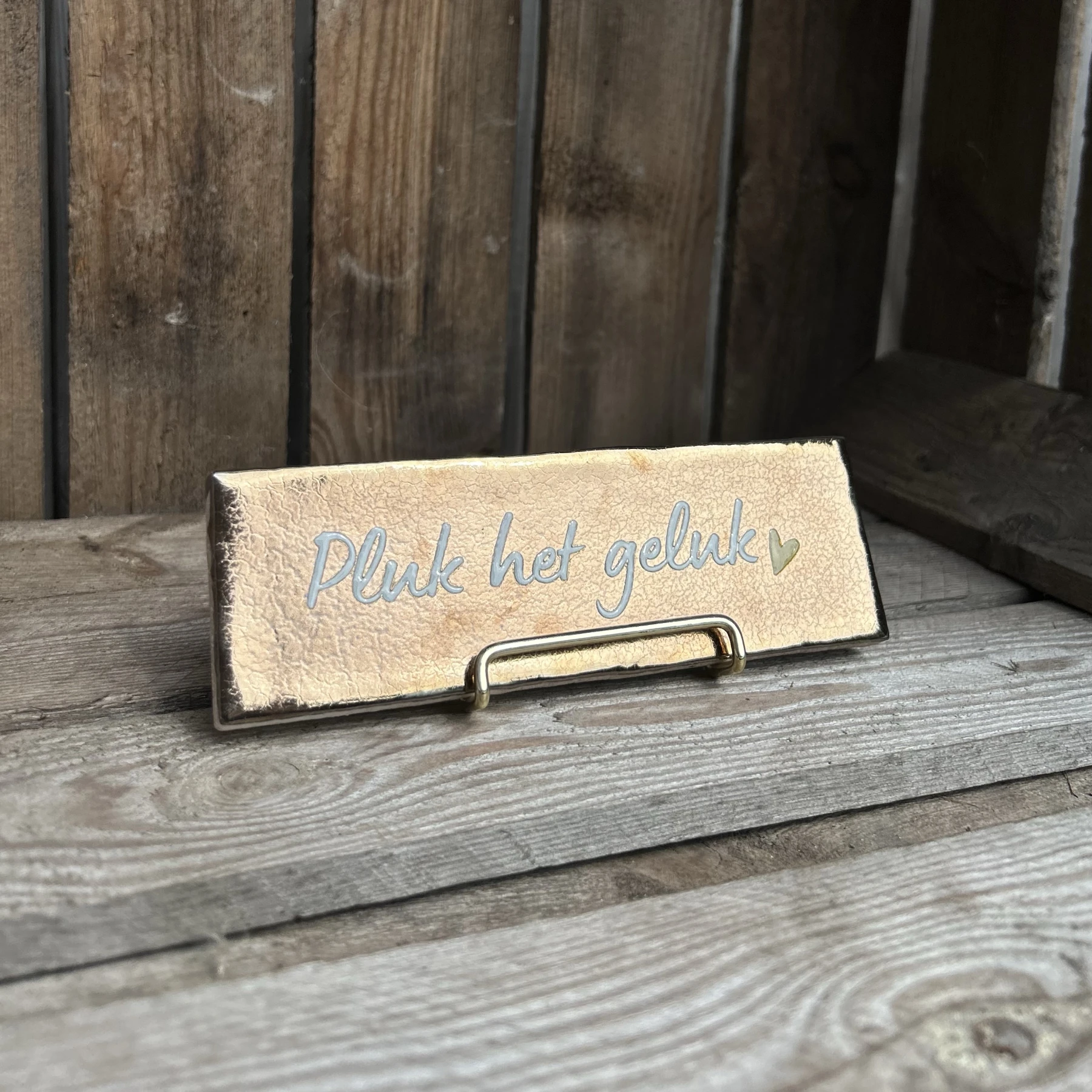 Pluk het geluk / brons (Langwerpig tegeltje) - Afbeelding 3