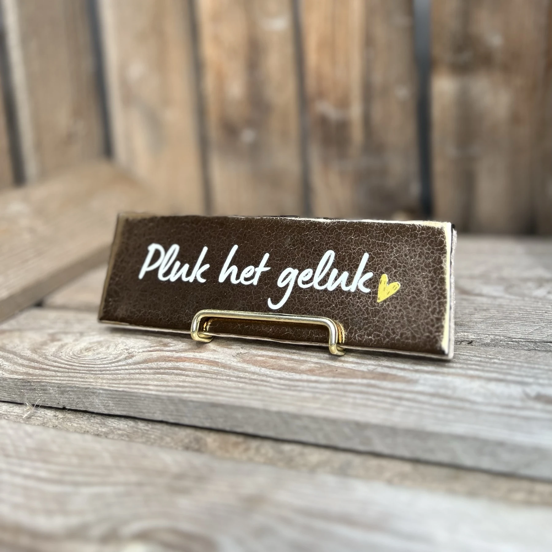 Pluk het geluk / brons (Langwerpig tegeltje) - Afbeelding 2
